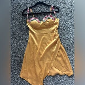 Yellow floral dresss